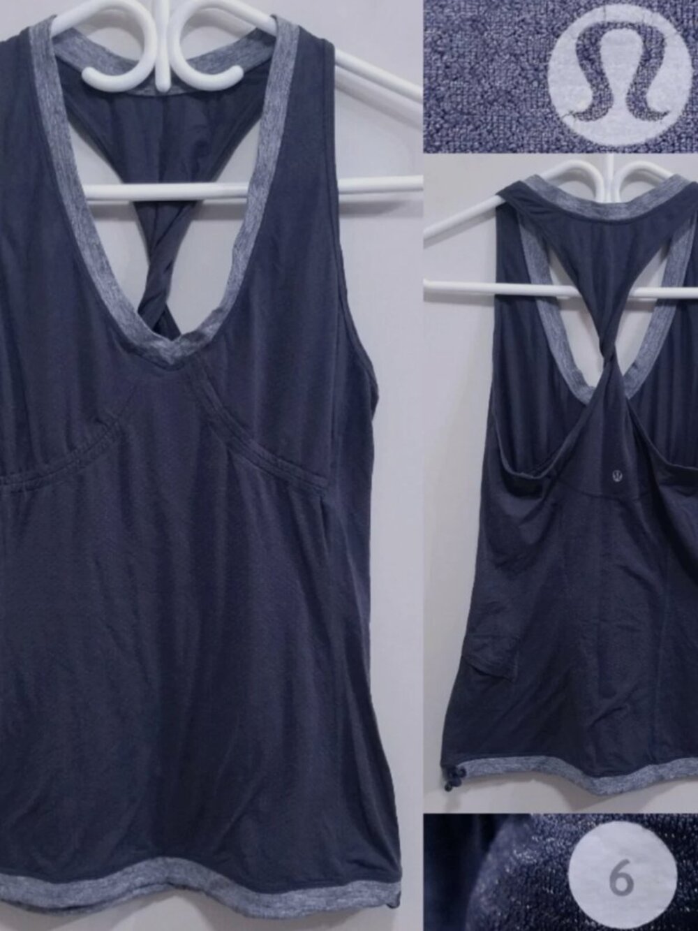 Lululemon Personal Best Singlet Tank Womans Heathered Gray Top Shirt 6 Small